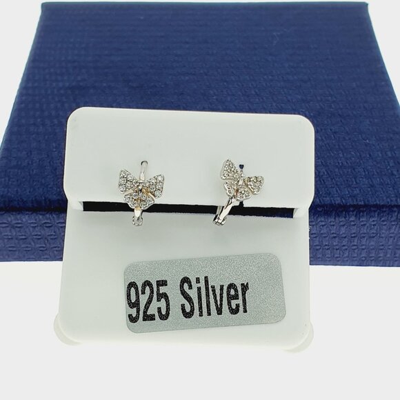 925 Sterling Silver CZ Stud Earrings for Women/Girl, US925P1253 - Picture 5 of 6